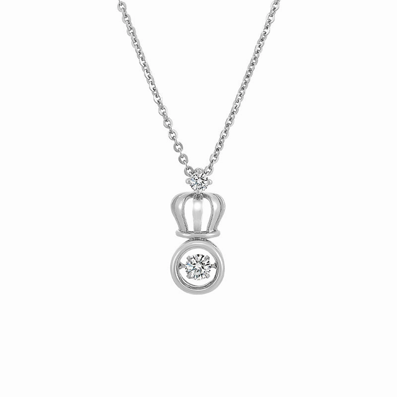 Wholesale Beating Heart Crown Zircon Necklace