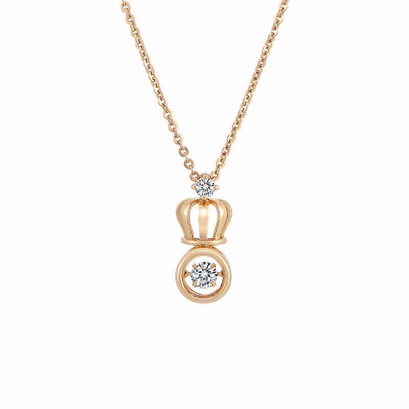 Wholesale Beating Heart Crown Zircon Necklace