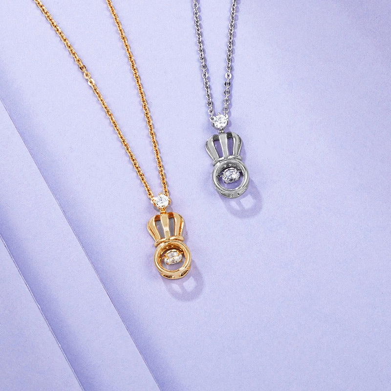 Wholesale Beating Heart Crown Zircon Necklace