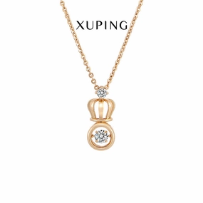 Wholesale Beating Heart Crown Zircon Necklace