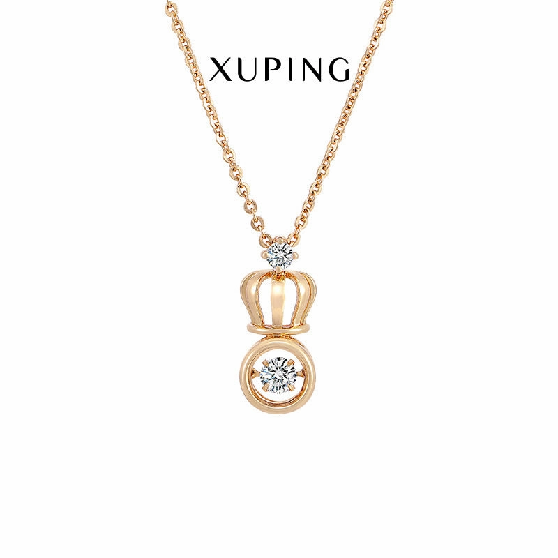 Wholesale Beating Heart Crown Zircon Necklace
