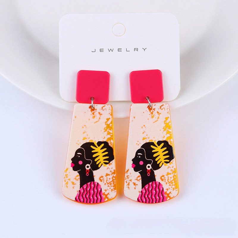 Wholesale Beauty Avatar Simple Acrylic Earrings