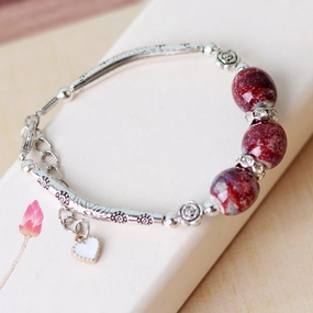 Wholesale Bend Tube Ceramic Beads Handmade Rope Bracelet