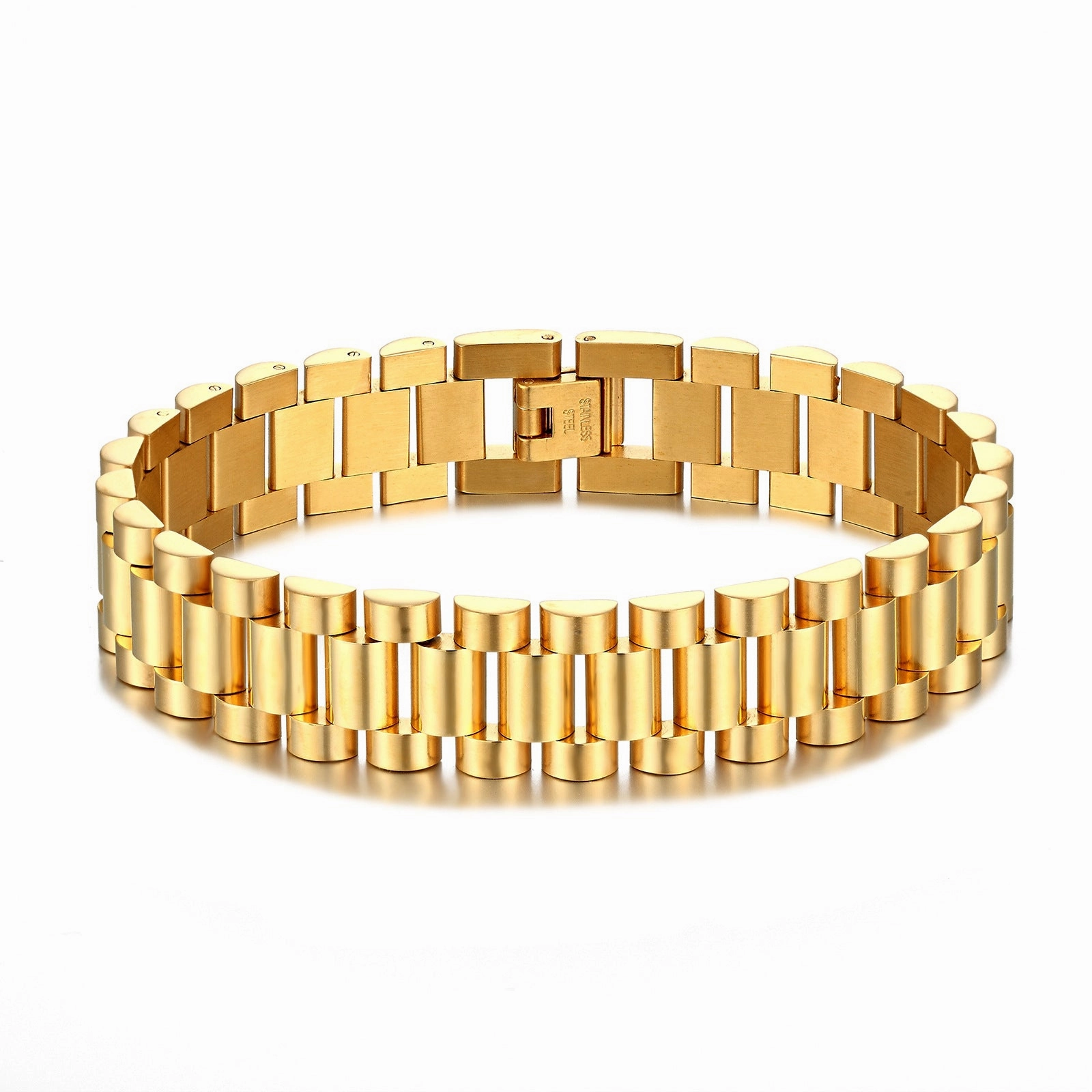 Wholesale Bending Bands 15mm Stainless Steel Men's Men's Merbers Bracelet