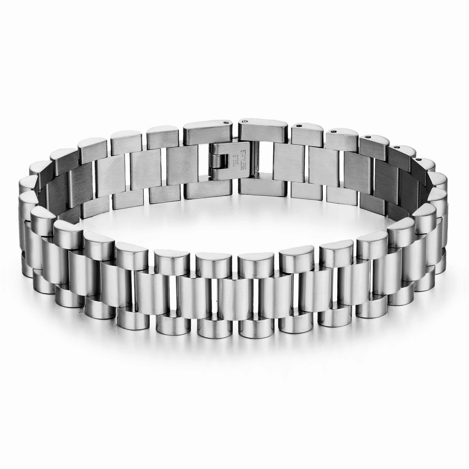 Wholesale Bending Bands 15mm Stainless Steel Men's Men's Merbers Bracelet