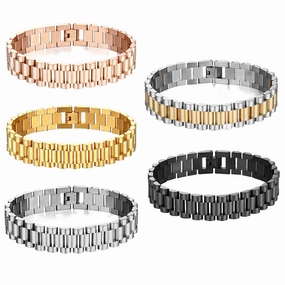 Wholesale Bending Bands 15mm Stainless Steel Men's Men's Merbers Bracelet