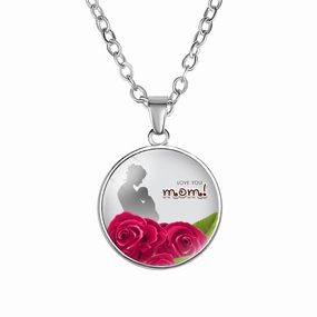 Wholesale Best MOM Time Gemstone Single Sided Alloy Necklace
