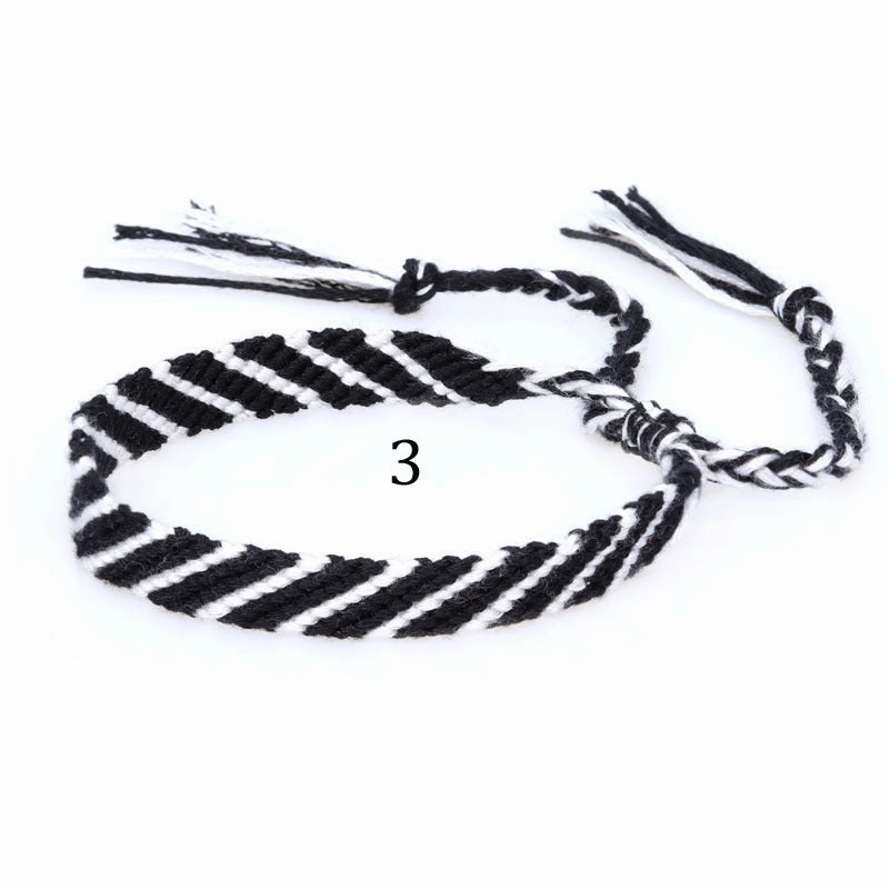 Wholesale Beveled Edge Handmade Colorful Rope Cotton Thread Braided Bracelet