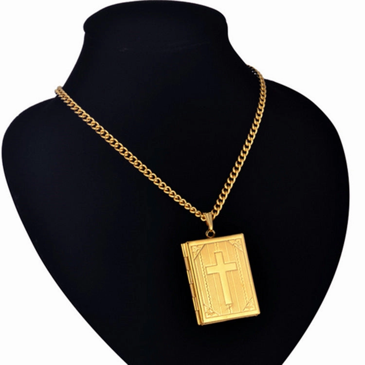 Wholesale Bible Magic Box Cross Brass Pendant Necklace