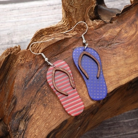 Wholesale Bikini Shape Stripe Independence Day Earrings