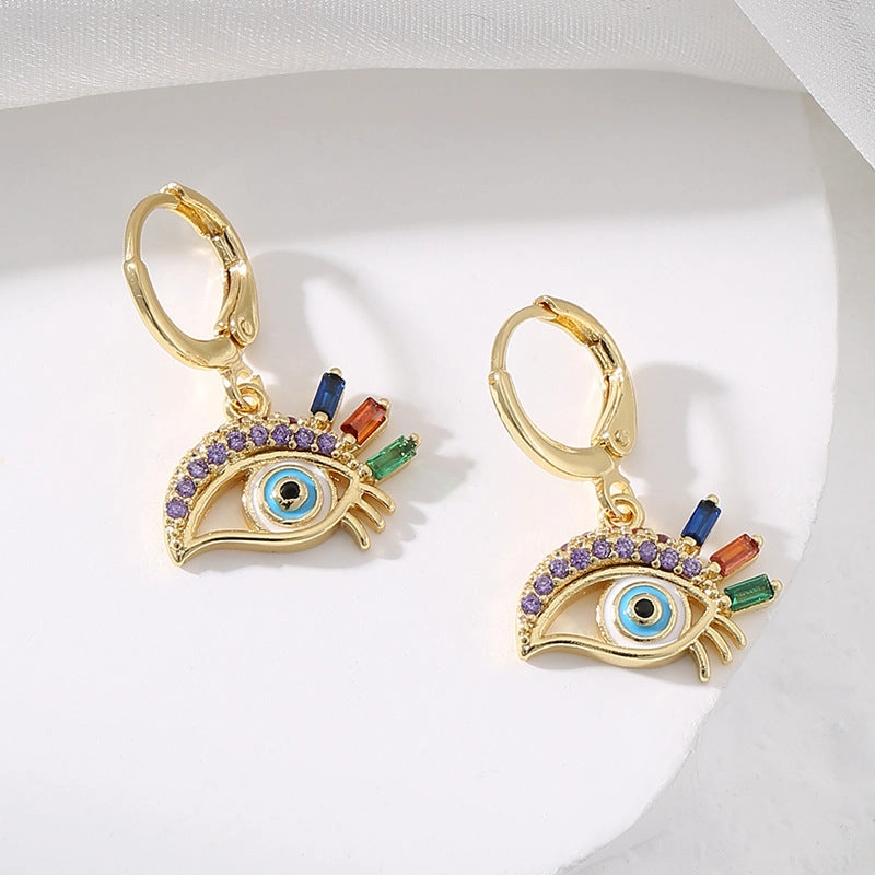 Wholesale Bird Colored Diamond Copper Earrings