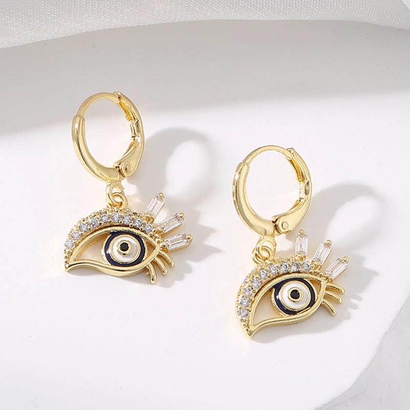 Wholesale Bird Colored Diamond Copper Earrings