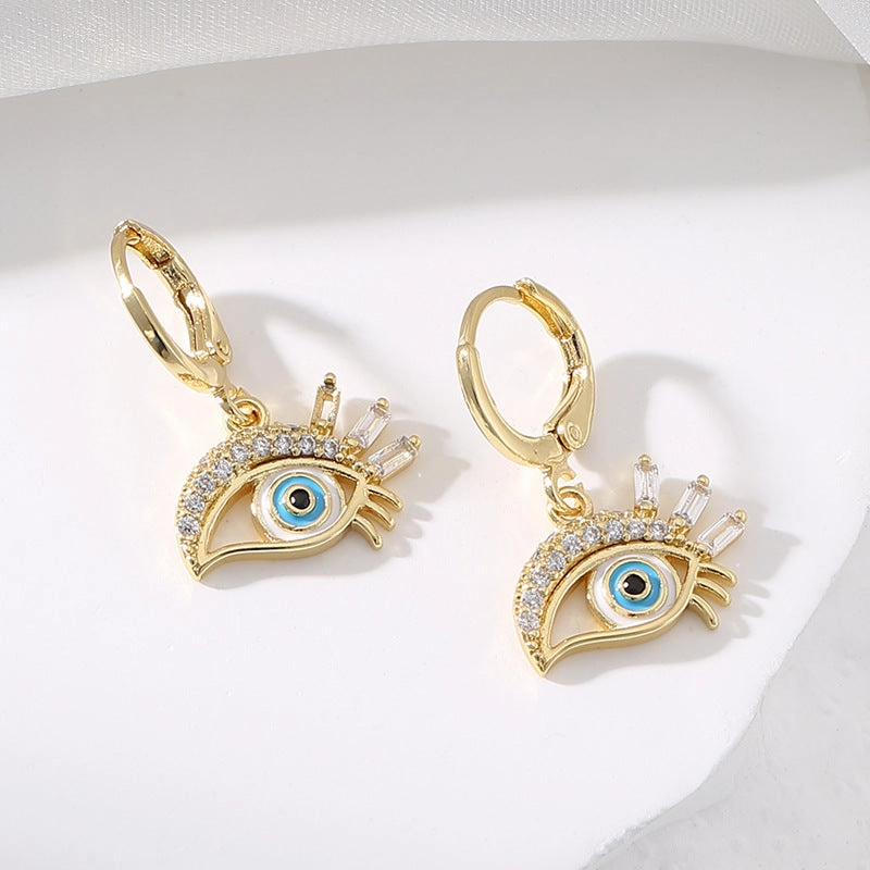 Wholesale Bird Colored Diamond Copper Earrings