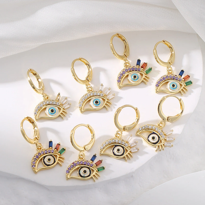 Wholesale Bird Colored Diamond Copper Earrings