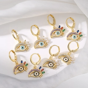 Wholesale Bird Colored Diamond Copper Earrings