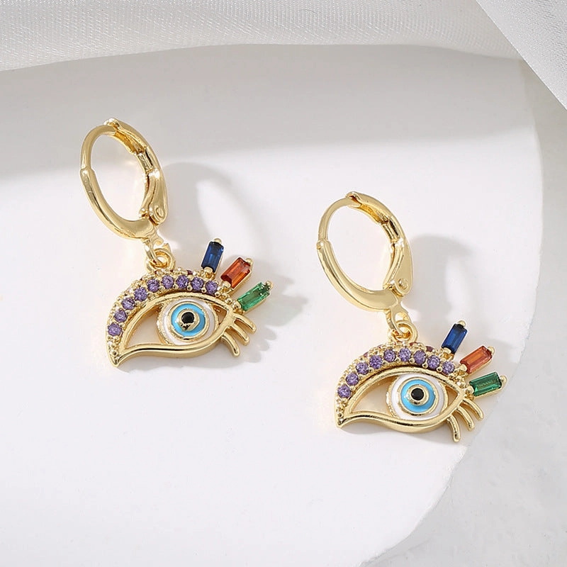 Wholesale Bird Colored Diamond Copper Earrings