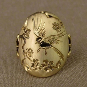 Wholesale Bird Flower Metal Rings