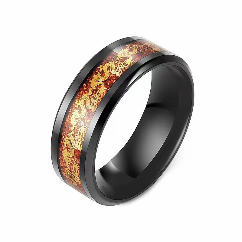 Wholesale Black Adhesive Men's Titanium Steel Rings
