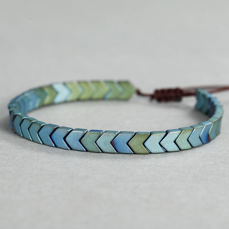 Wholesale Black Gallstone Arrow Punk Bracelet