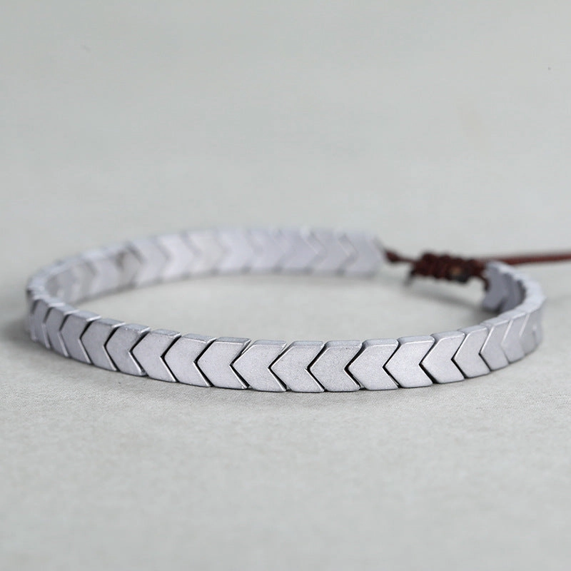 Wholesale Black Gallstone Arrow Punk Bracelet