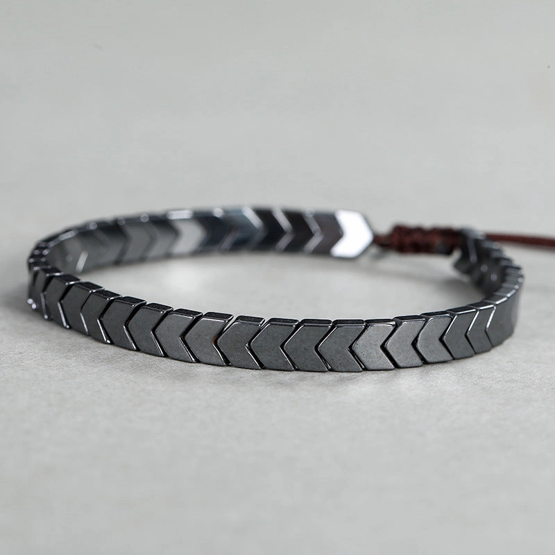Wholesale Black Gallstone Arrow Punk Bracelet