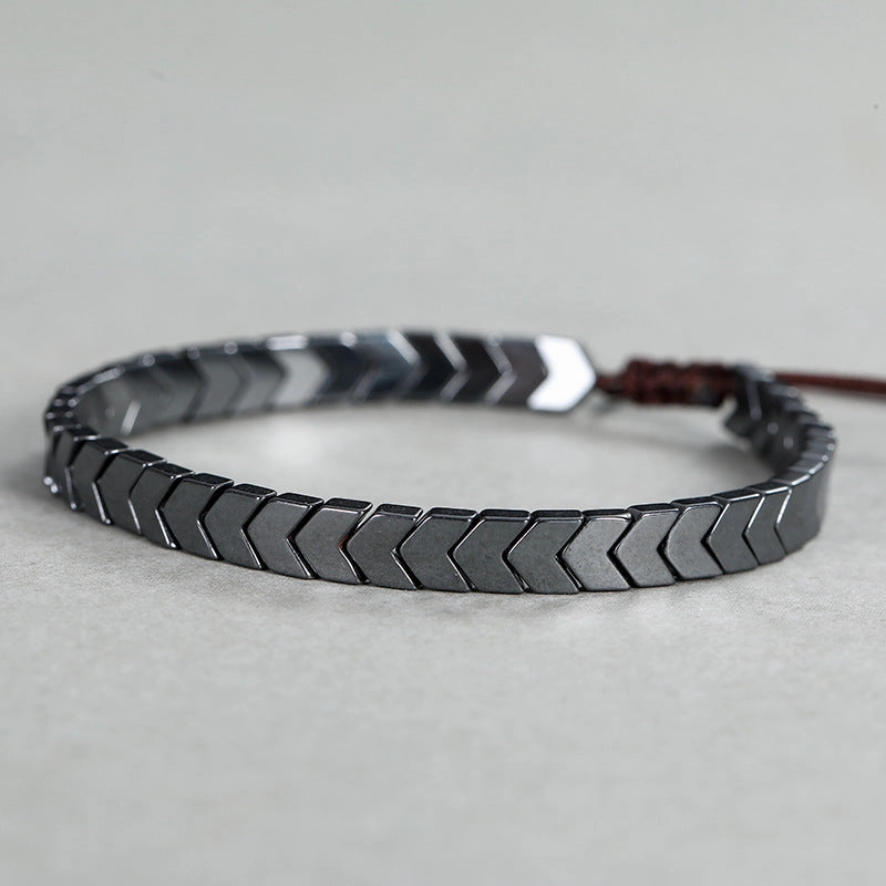 Wholesale Black Gallstone Arrow Punk Bracelet