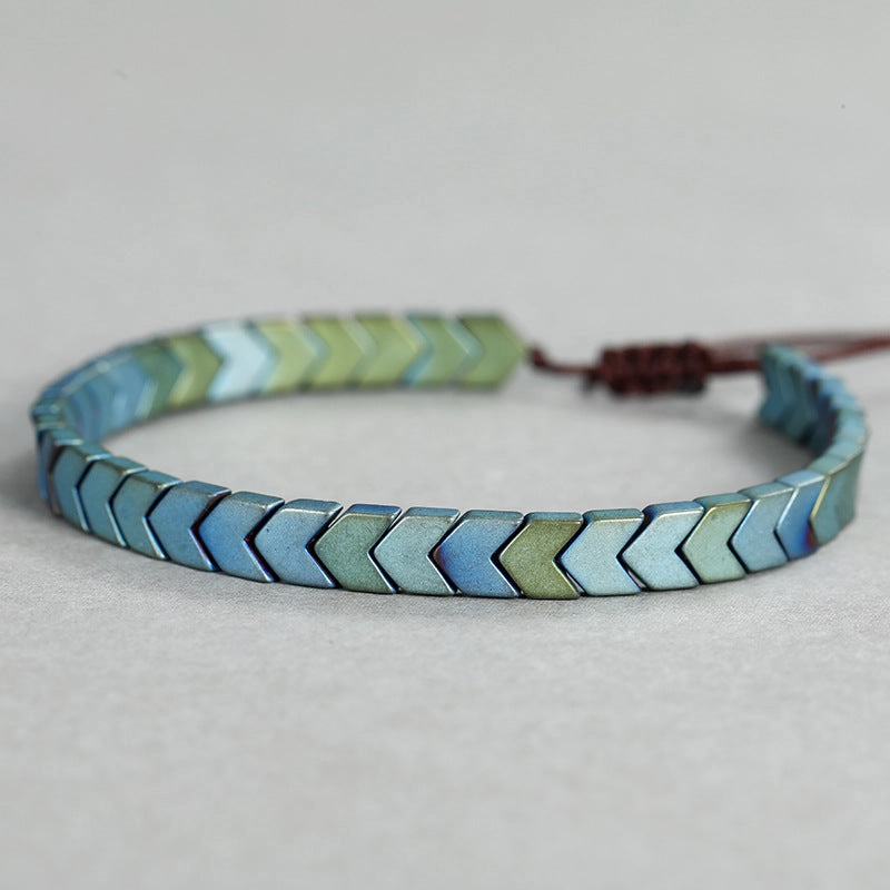 Wholesale Black Gallstone Arrow Punk Bracelet