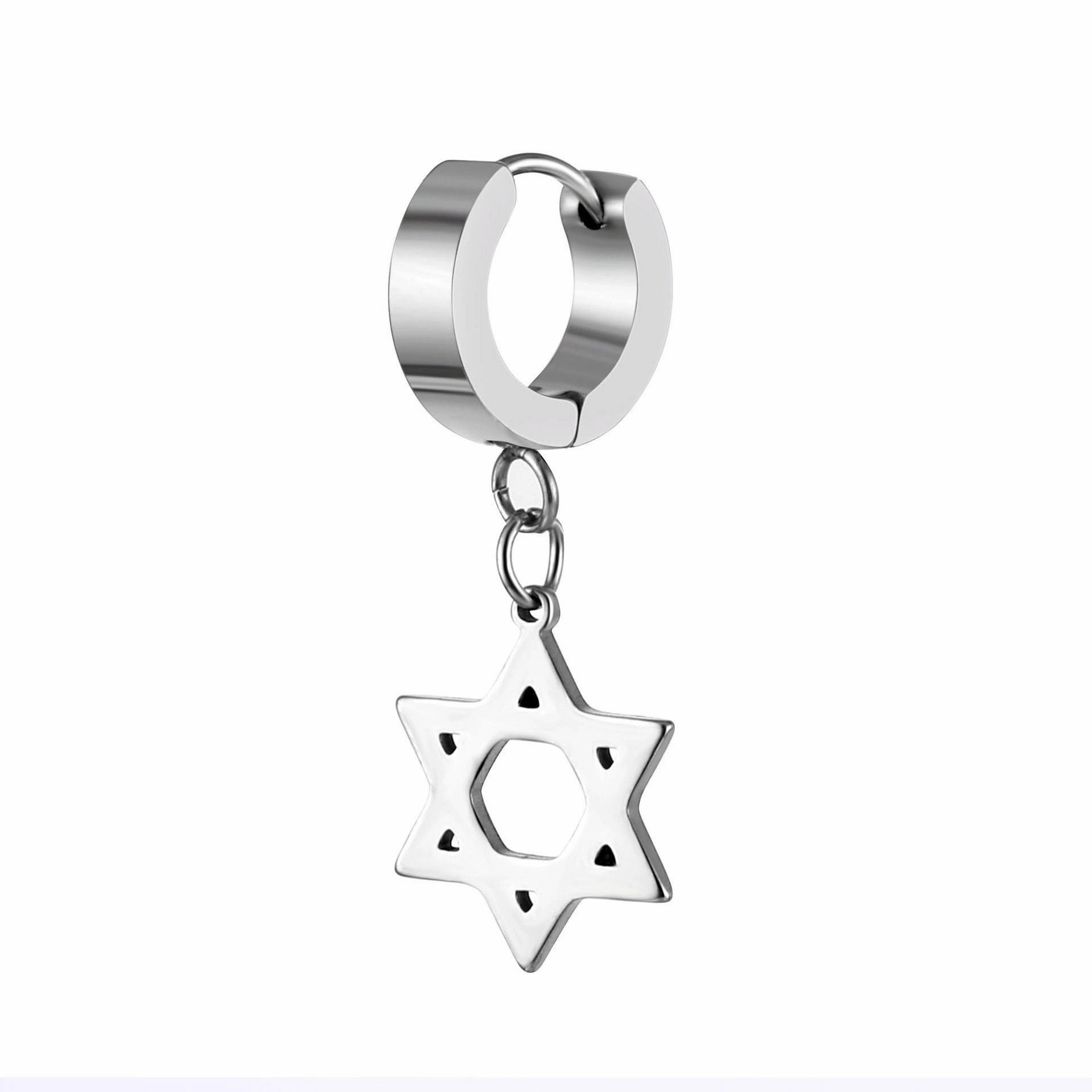 Wholesale Black Personalized Titanium Steel Long Earrings