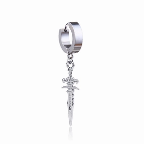 Wholesale Black Personalized Titanium Steel Long Earrings