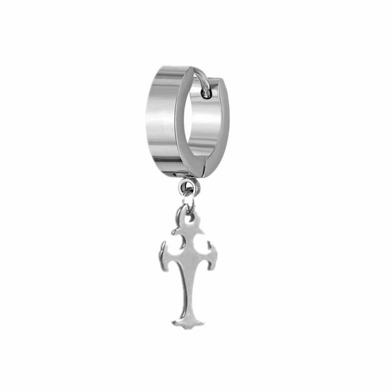 Wholesale Black Personalized Titanium Steel Long Earrings