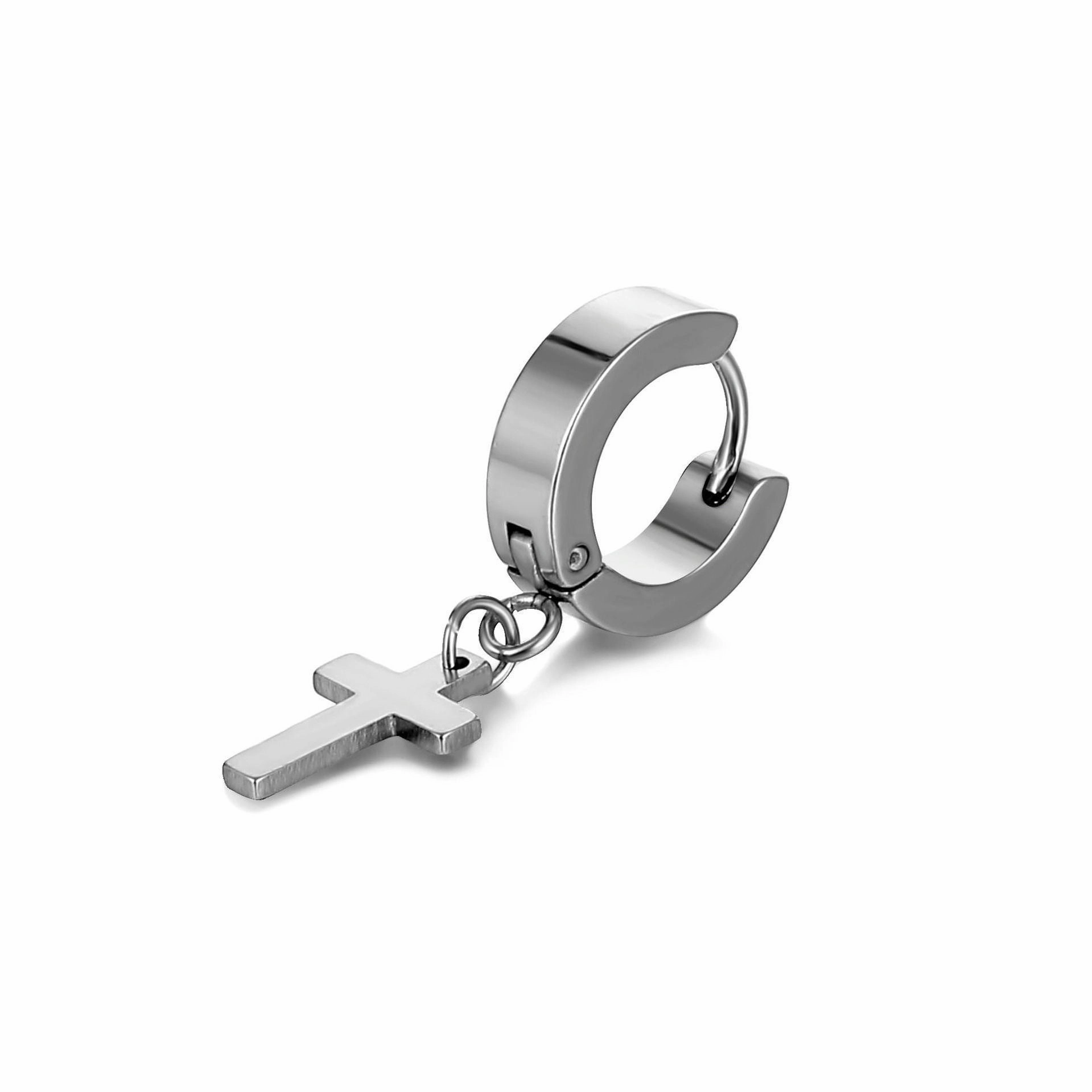 Wholesale Black Personalized Titanium Steel Long Earrings