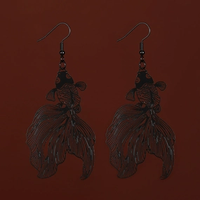 Wholesale Black Tail Goldfish Pendant Earrings