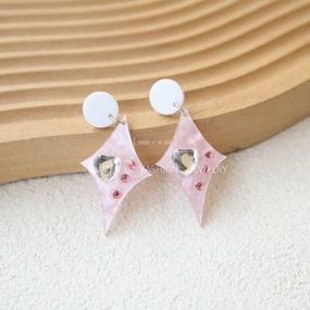 Wholesale blingbling Heart Zircon Rhinestone Acrylic Earrings