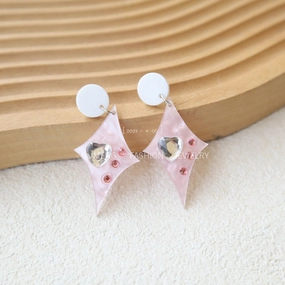 Wholesale blingbling Heart Zircon Rhinestone Acrylic Earrings