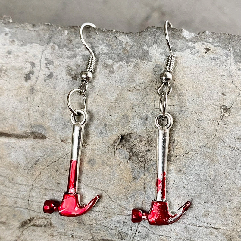 Wholesale Blood Horror Halloween Scissors Axe Knife Earrings