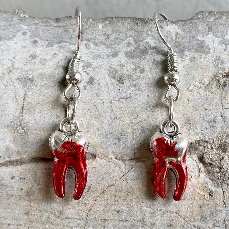Wholesale Blood Horror Halloween Scissors Axe Knife Earrings