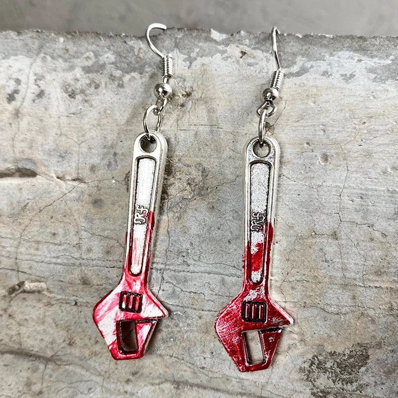 Wholesale Blood Horror Halloween Scissors Axe Knife Earrings