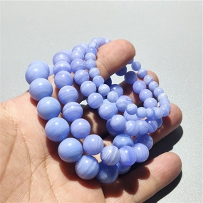 Wholesale Blue Agate Chalcedony Crystal Bracelet