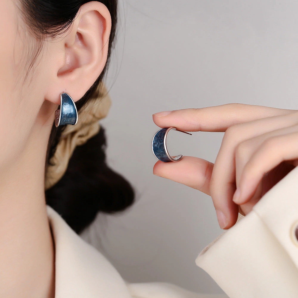 Wholesale Blue Design Sense Contrast Color Earrings
