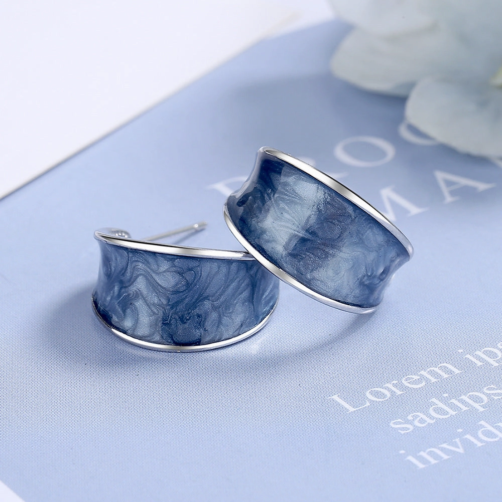 Wholesale Blue Design Sense Contrast Color Earrings