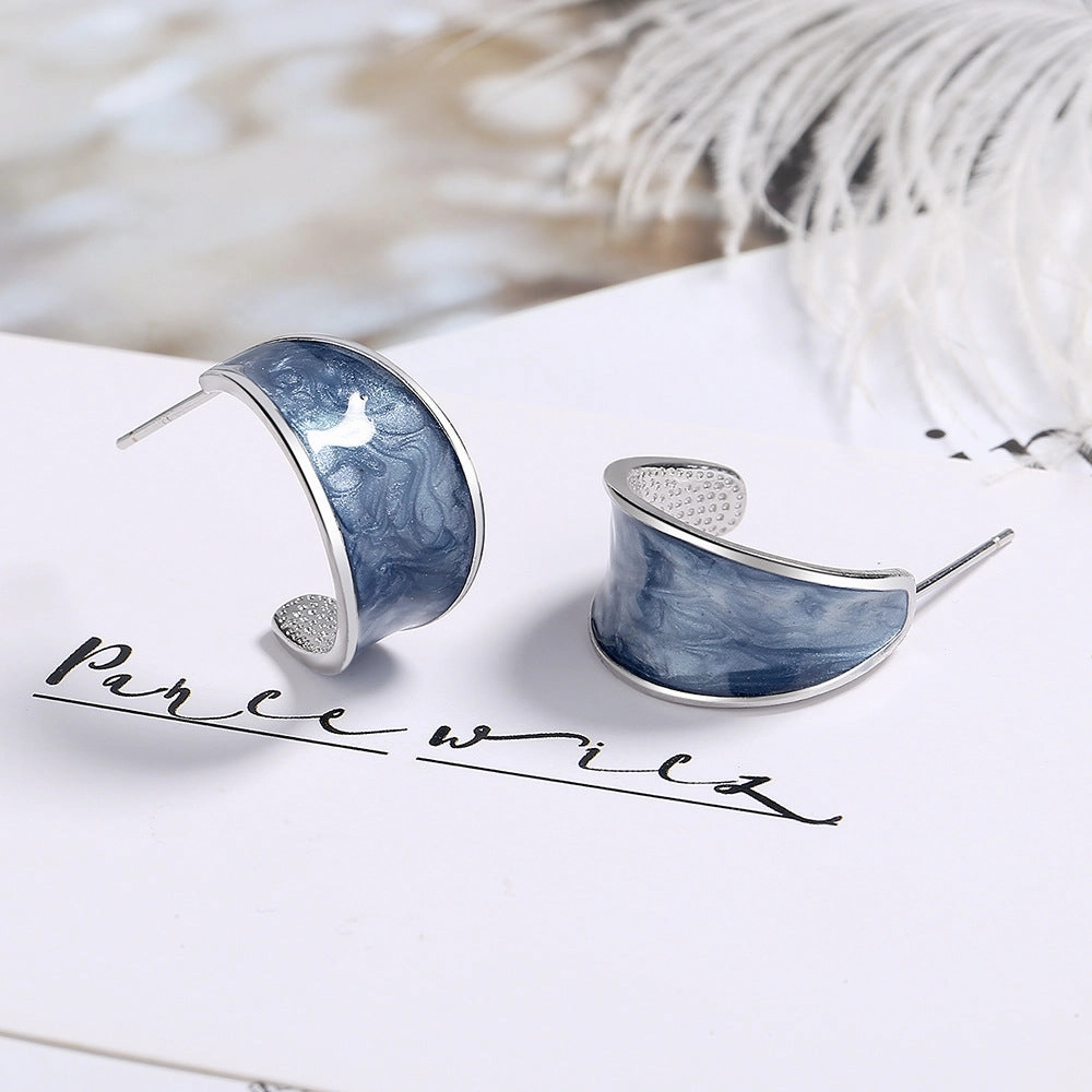 Wholesale Blue Design Sense Contrast Color Earrings