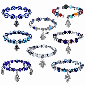 Wholesale Blue Devil Eye Resin Beads Bracelet
