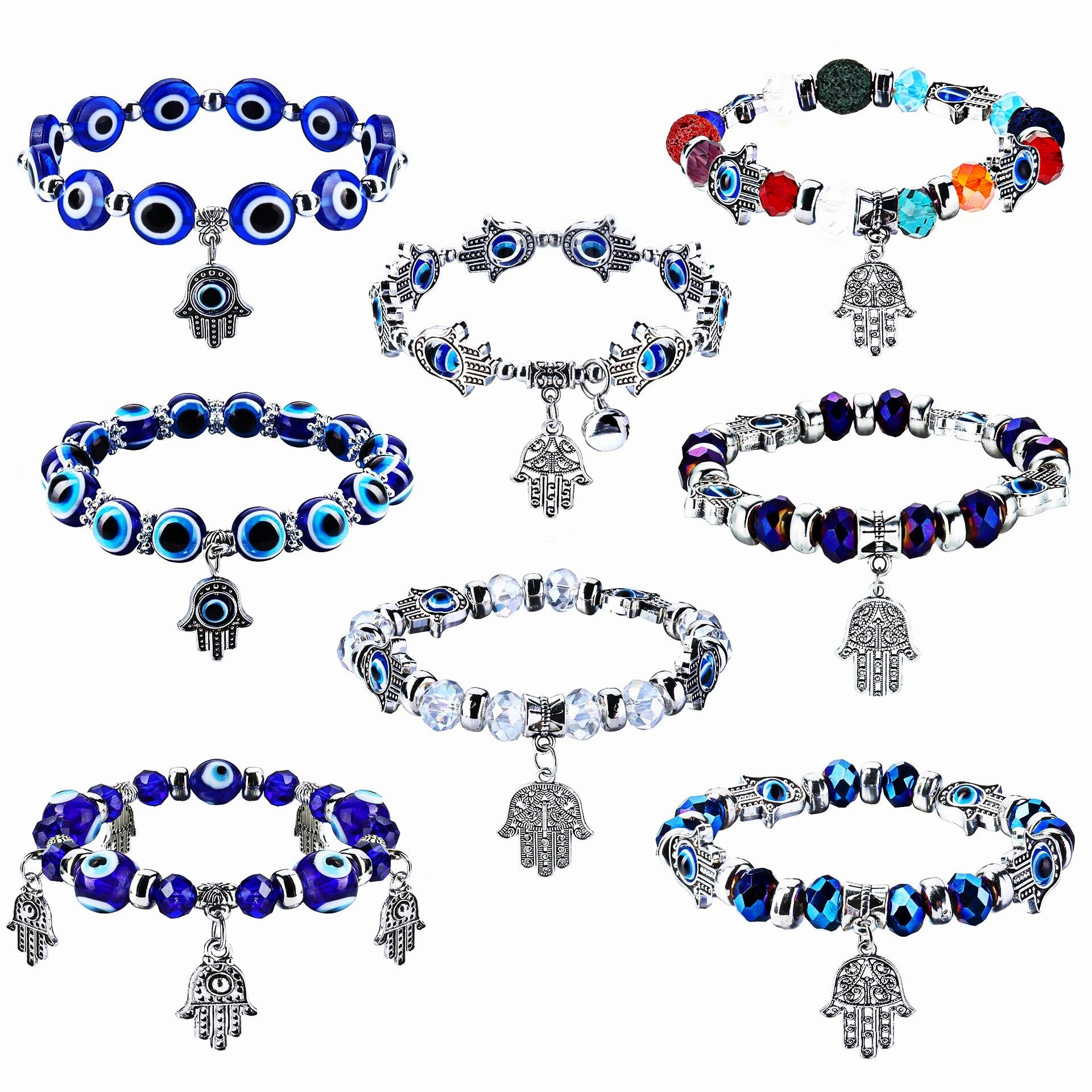 Wholesale Blue Devil Eye Resin Beads Bracelet