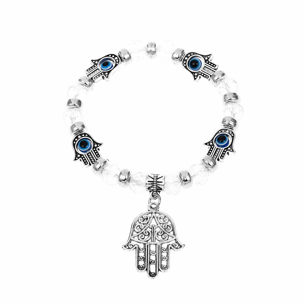 Wholesale Blue Devil Eye Resin Beads Bracelet