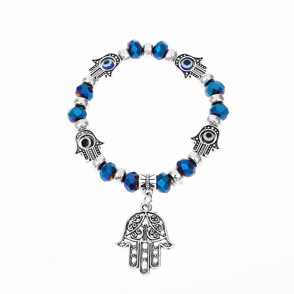 Wholesale Blue Devil Eye Resin Beads Bracelet