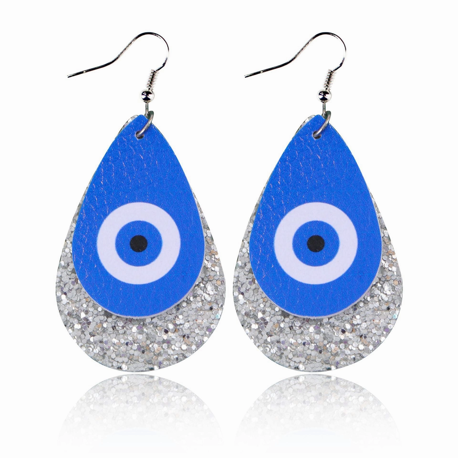 Wholesale Blue Eye Leather Earrings