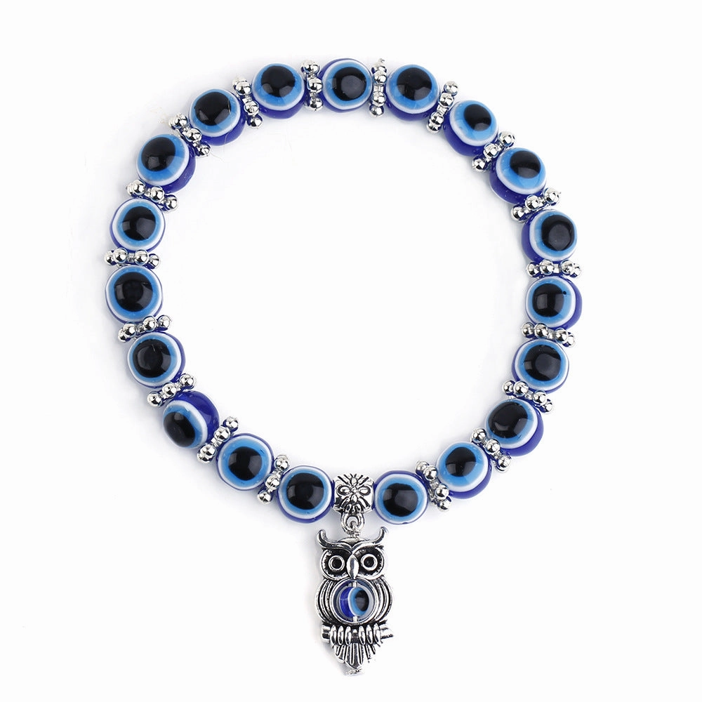 Wholesale Blue Eyes Elephant Turtle Owl Beaded Resin Bracelet