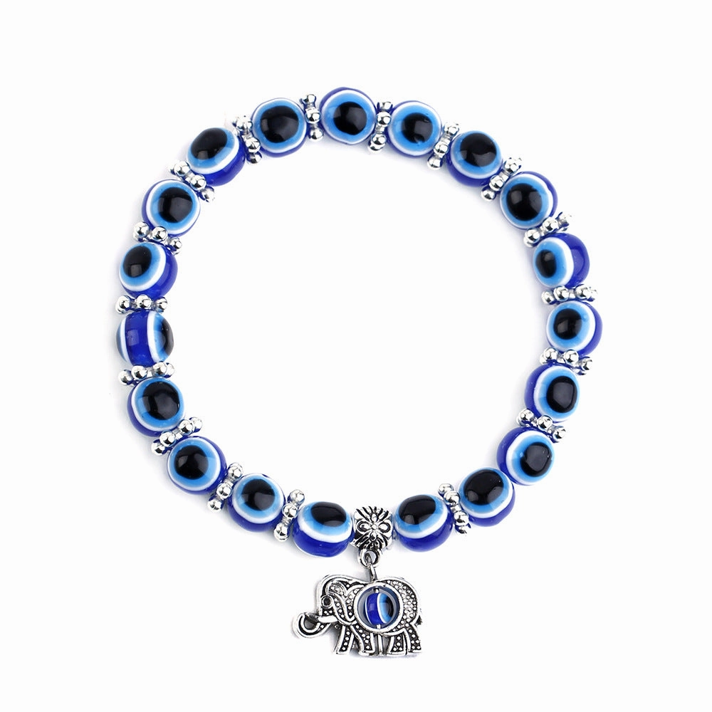 Wholesale Blue Eyes Elephant Turtle Owl Beaded Resin Bracelet