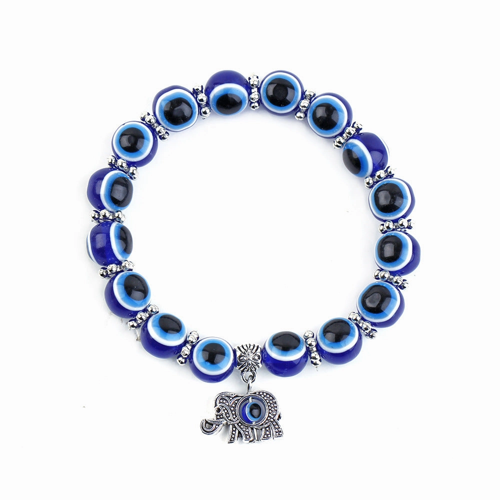 Wholesale Blue Eyes Elephant Turtle Owl Beaded Resin Bracelet