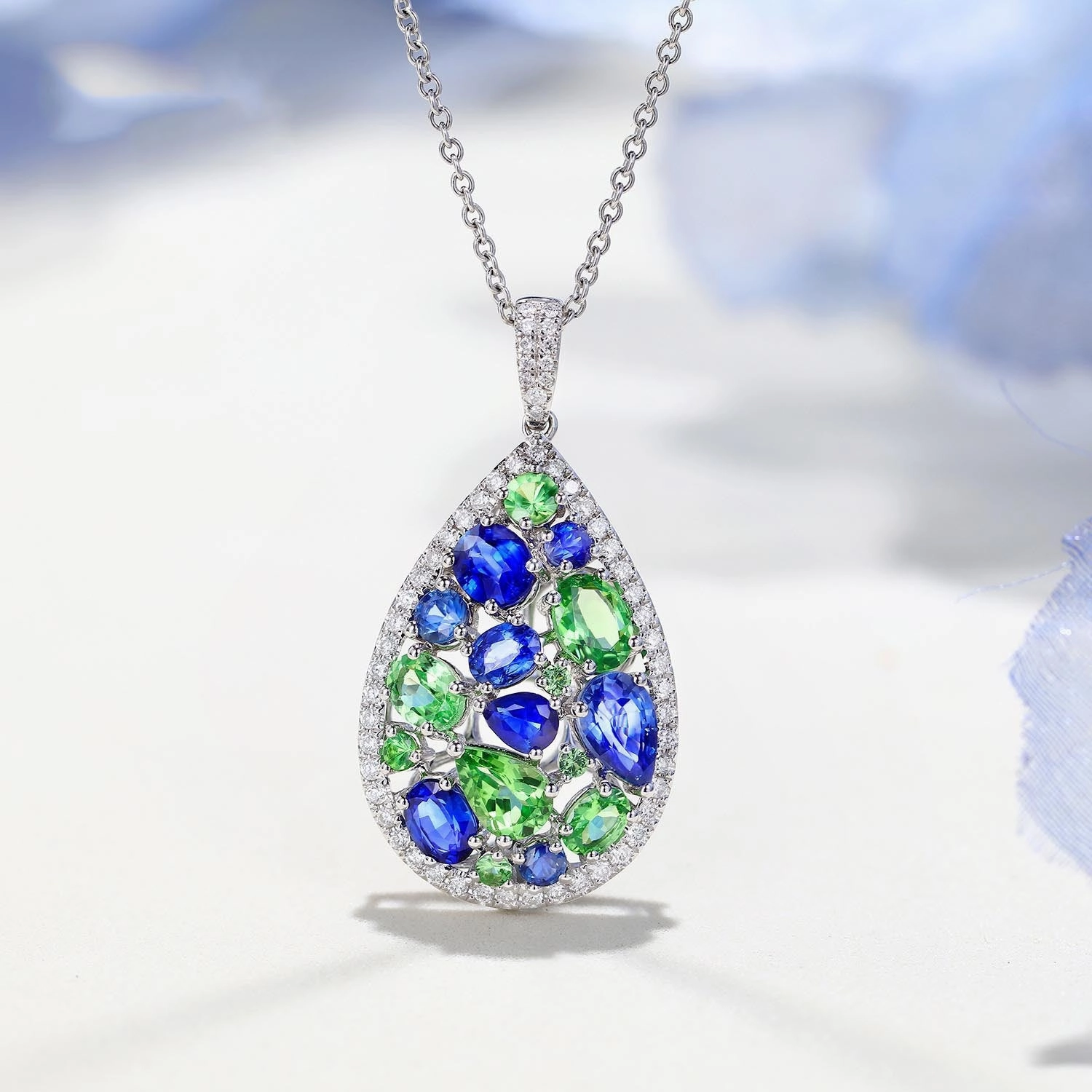 Wholesale Blue Green Gemstone Zircon Copper Earrings